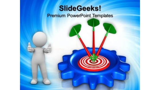 Gear With Dart PowerPoint Templates And PowerPoint Themes 1012 Gear With Dart PowerPoint Templates And PowerPoint Themes 1012