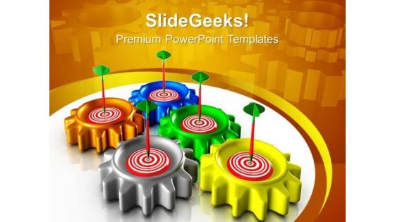 Gear With Target Industrial PowerPoint Templates And PowerPoint Themes 0712