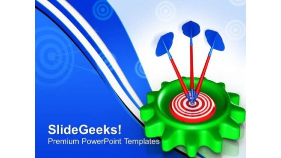 Gear With Target Success PowerPoint Templates And PowerPoint Themes 0712