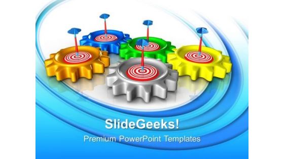 Gear With Target Teamwork PowerPoint Templates And PowerPoint Themes 0612