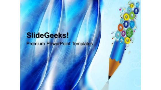 Gears And Pencil Industrial PowerPoint Templates And PowerPoint Themes 0512