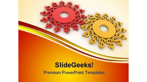 Gears Dollar Money PowerPoint Themes And PowerPoint Slides 0511