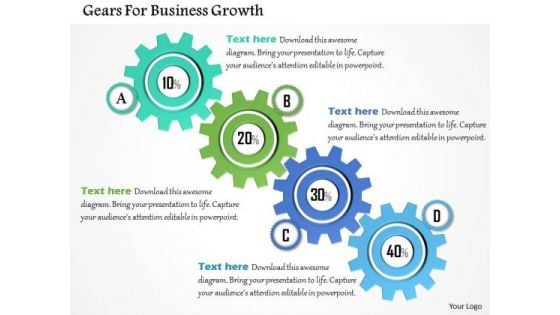 Gears For Business Growth PowerPoint Template