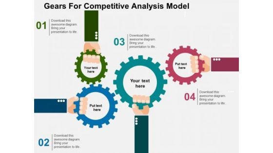 Gears For Competitive Analysis Model PowerPoint Template