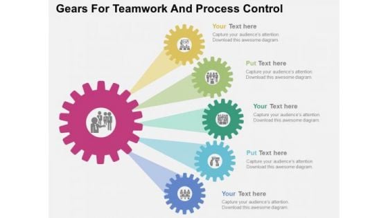 Gears For Teamwork And Process Control PowerPoint Template