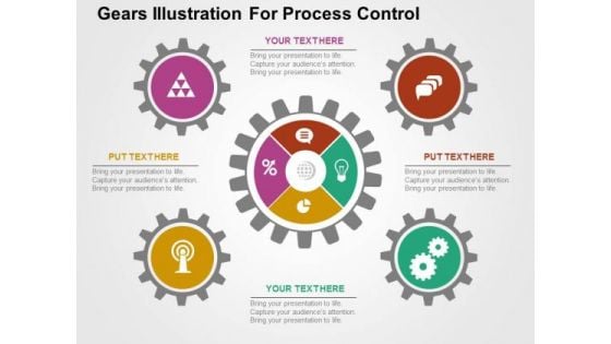 Gears Illustration For Process Control PowerPoint Template Gears Illustration For Process Control PowerPoint Template