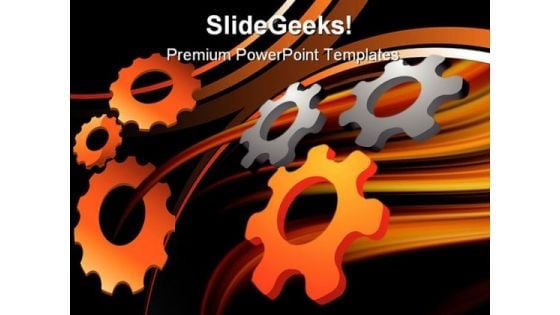 Gears Industrial PowerPoint Template 0610