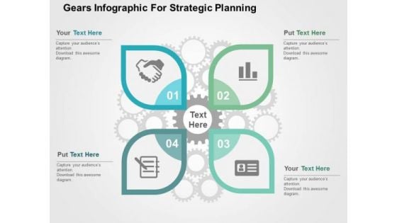 Gears Infographic For Strategic Planning PowerPoint Template