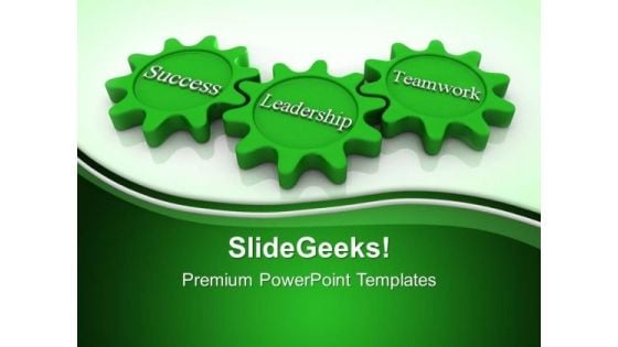 Gears Leadership Teamwork Success PowerPoint Templates And PowerPoint Themes 0312