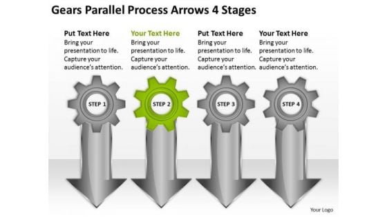 Gears Parallel Process Arrows 4 Stages Business Plan Outline PowerPoint Slides Gears Parallel Process Arrows 4 Stages Business Plan Outline PowerPoint Slides
