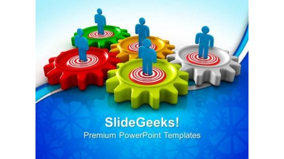 Gears Target Teamwork PowerPoint Templates And PowerPoint Themes 0612