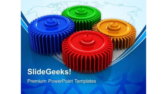 Gears Teamwork Global PowerPoint Templates And PowerPoint Themes 0512