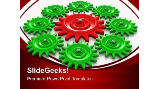 Gears Teamwork Leadership PowerPoint Templates And PowerPoint Themes 0412