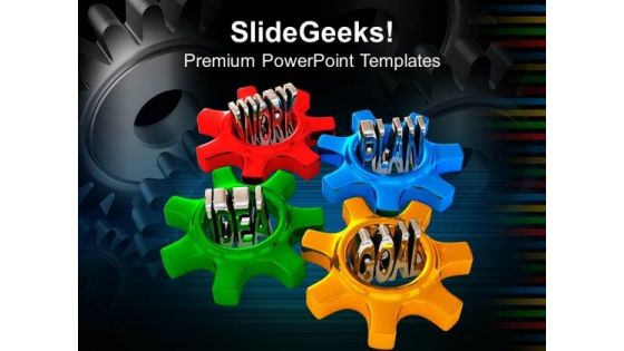 Gears Turn In Conjunction Industrial PowerPoint Templates And PowerPoint Themes 0812