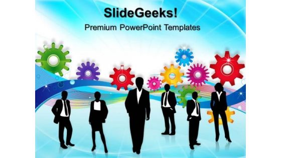 Gears With Business Teamwork PowerPoint Templates And PowerPoint Themes 0512