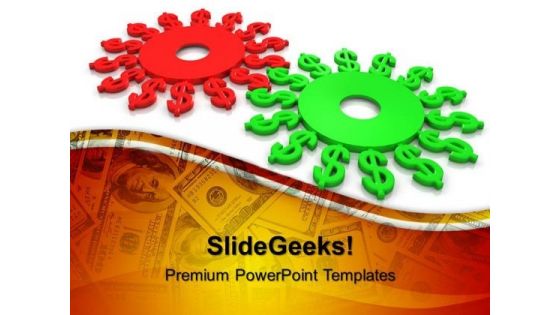 Gears With Dollar Teamwork PowerPoint Templates And PowerPoint Themes 0512