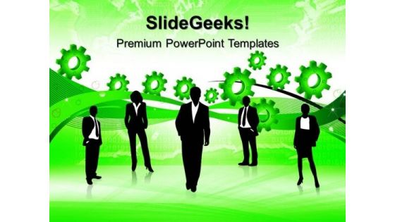 Gears With Team People PowerPoint Templates And PowerPoint Themes 0512