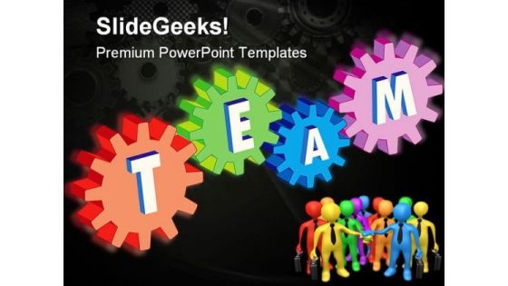 Gears With Teamwork Metaphor PowerPoint Templates And PowerPoint Backgrounds 0211