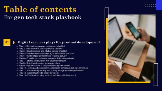 Gen Tech Stack Playbook Table Of Contents Clipart Pdf