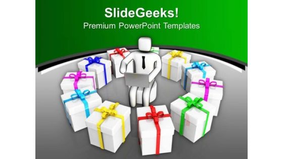 Get Multiple Gifts For Success PowerPoint Templates Ppt Backgrounds For Slides 0813