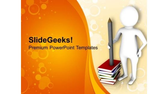 Get The Knowledge From Books PowerPoint Templates Ppt Backgrounds For Slides 0713