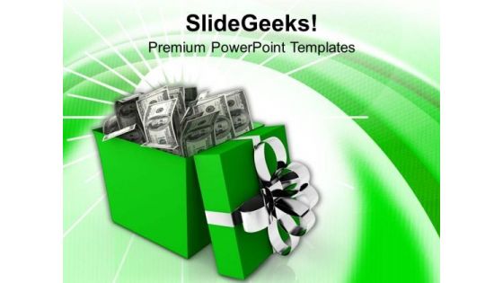 Gift Box For Occasion With Money PowerPoint Templates Ppt Backgrounds For Slides 0513