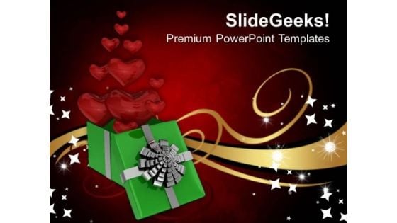 Gift Box Of Heart And Love PowerPoint Templates Ppt Backgrounds For Slides 0213