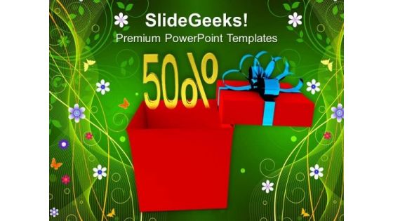 Gift Box With The Sign Of Discount PowerPoint Templates Ppt Backgrounds For Slides 0413