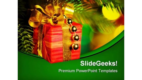 Gift Christmas PowerPoint Background And Template 1210