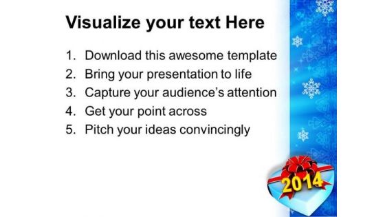 Gift Of New Year 2014 PowerPoint Template 1113