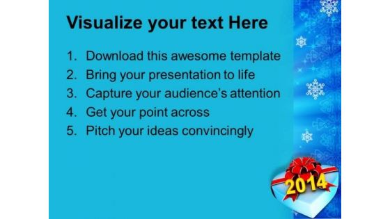 Gift Of New Year 2014 PowerPoint Template 1113