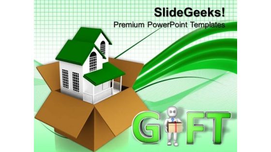 Gifting A House Real Estate PowerPoint Templates And PowerPoint Themes 0812