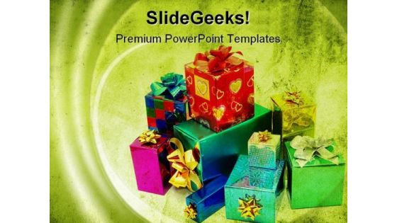 Gifts Holidays PowerPoint Template 1110