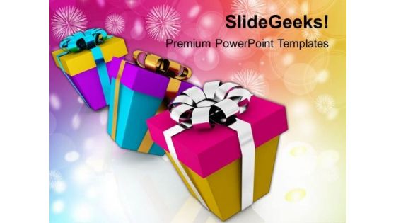 Gifts With Different Wrappings Festival PowerPoint Templates Ppt Backgrounds For Slides 1112