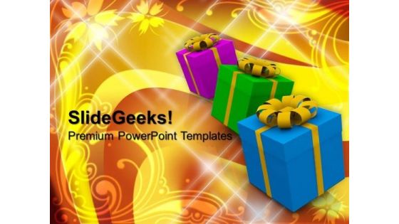 Gifts With Different Wrappings Lifestyle PowerPoint Templates And PowerPoint Themes 1012