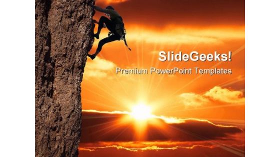 Girl Climbing Success PowerPoint Templates And PowerPoint Backgrounds 0411