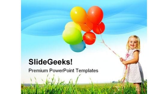 Girl With Balloon Holidays PowerPoint Themes And PowerPoint Slides 0411