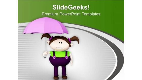 Girl With Umbrella PowerPoint Templates Ppt Backgrounds For Slides 0613