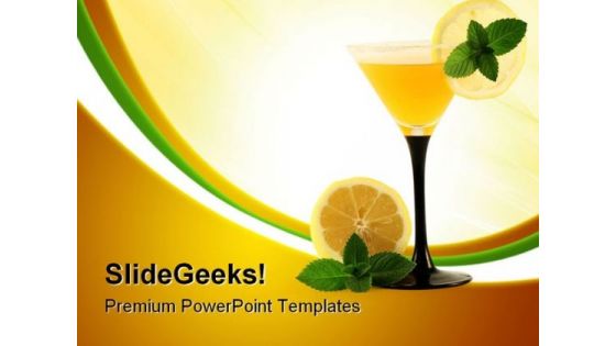 Glass With Cocktail Health PowerPoint Templates And PowerPoint Backgrounds 0411