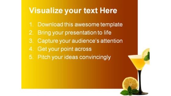 Glass With Cocktail Health PowerPoint Themes And PowerPoint Slides 0411