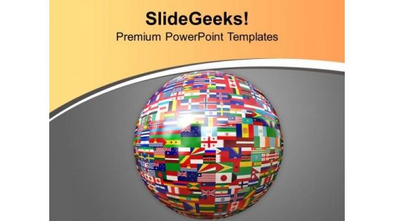 Global Atlas With All Countries Flags PowerPoint Templates Ppt Backgrounds For Slides 0513