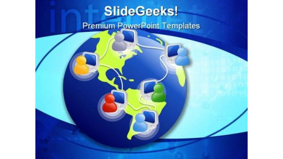 Global Communications People Internet PowerPoint Template 0810