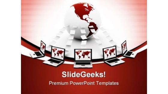 Global Computer Network Communication PowerPoint Templates And PowerPoint Backgrounds 0411