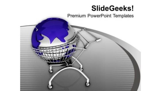 Global Concept With Shopping Cart PowerPoint Templates Ppt Backgrounds For Slides 0713