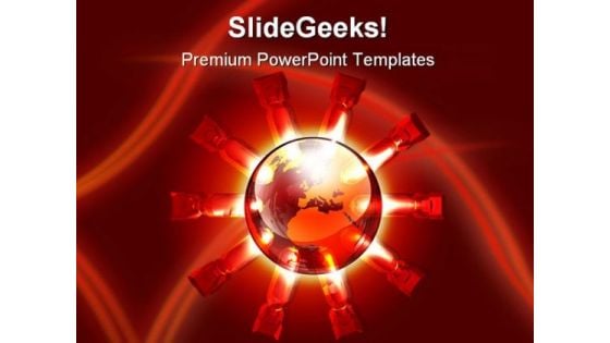 Global Destruction Globe PowerPoint Template 1110