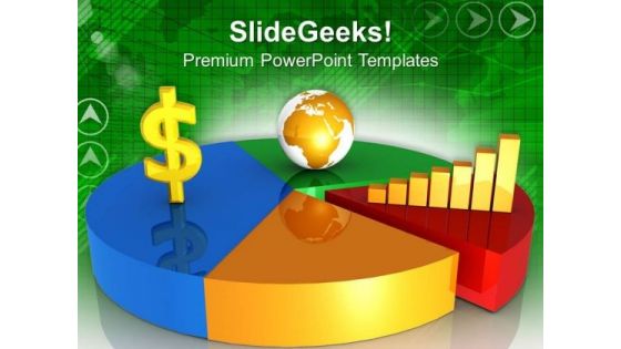 Global Dollar Fluctuation Pie Chart PowerPoint Templates Ppt Backgrounds For Slides 0313