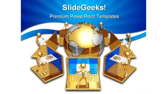 Global E Mail Computer PowerPoint Themes And PowerPoint Slides 0411