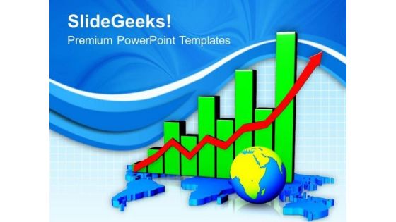 Global Economic Growth Bar Chart PowerPoint Templates Ppt Backgrounds For Slides 0413