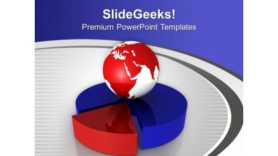 Global Growth By Pie Chart PowerPoint Templates Ppt Backgrounds For Slides 0413