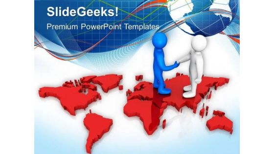 Global Handshake Creates New Opportunities PowerPoint Templates Ppt Backgrounds For Slides 0513